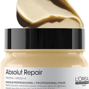 L'Oréal Professionnel Absolut Repair Mask for Dry & Damaged Hair | Professional mask for Strengthening and Repairing Hair, 13x resistance to hair damage | With Protein & Omega-9 For Men & Women, 250ml